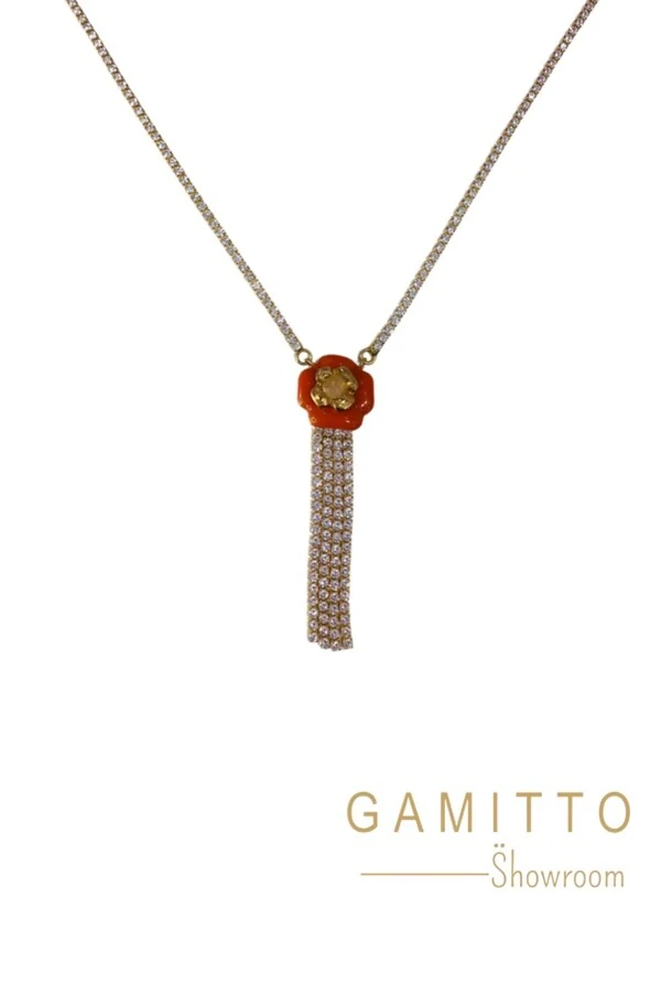 Colar Cristais em Banho Ouro