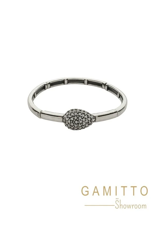 Pulseira Cristais em Banho Prata Vintage