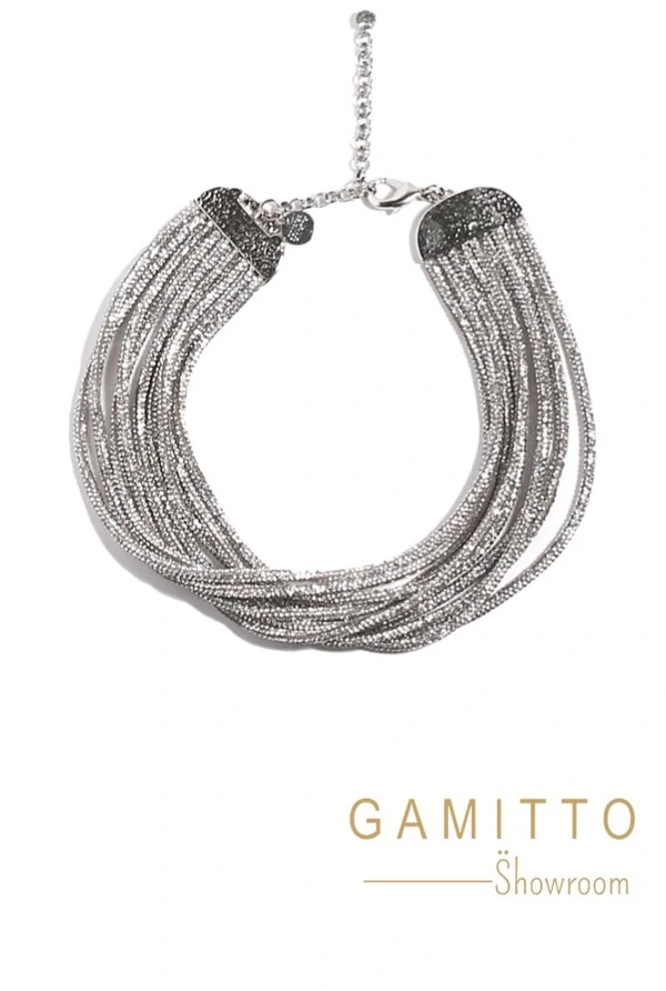 Choker Brilhos em Banho Prata