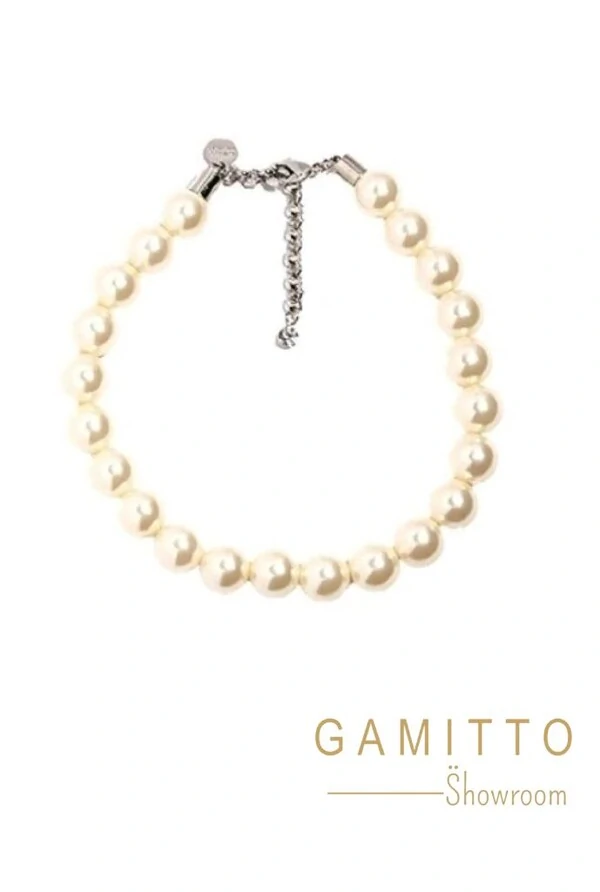 Colar Pérolas Pequeno em Banho Prata