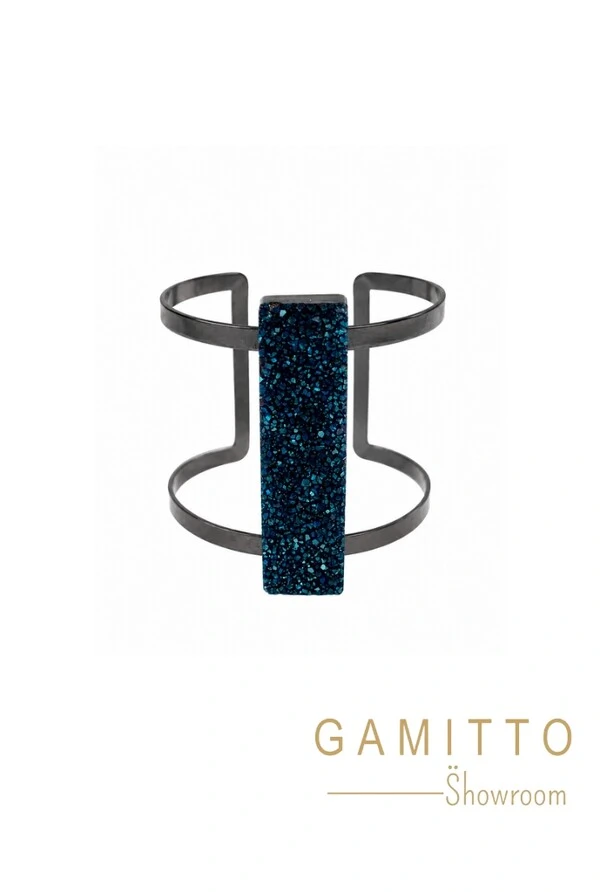 Bracelete Drusa em Banho Grafite