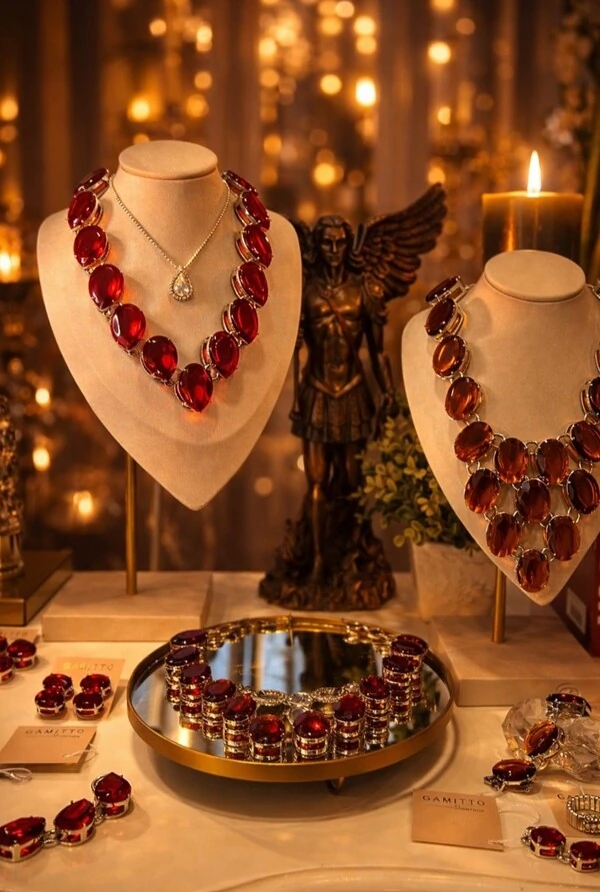 Colar Cristais em Banho Prata