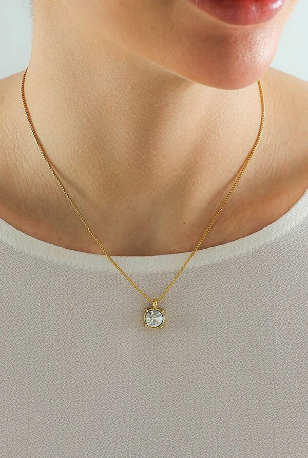 Colar Ponto de Luz em Banho Ouro Vintage