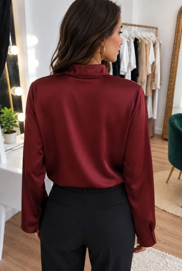 Camisa Curta em Cetim