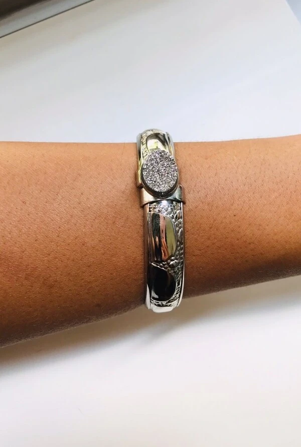 Bracelete Drusa em Banho Prata