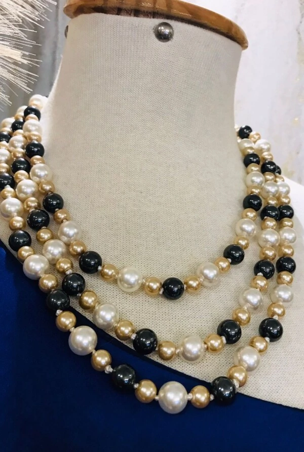 Colar Pérolas em Banho Ouro