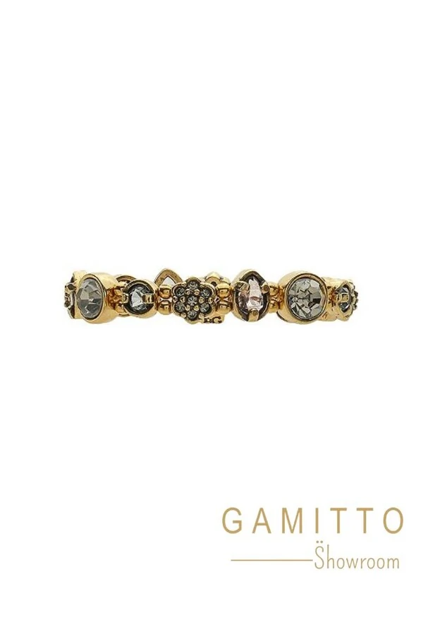 Pulseira Cristais em Banho Ouro Vintage