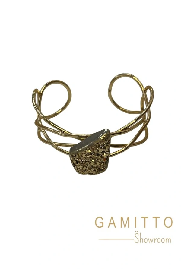 Bracelete Drusa em Banho Ouro