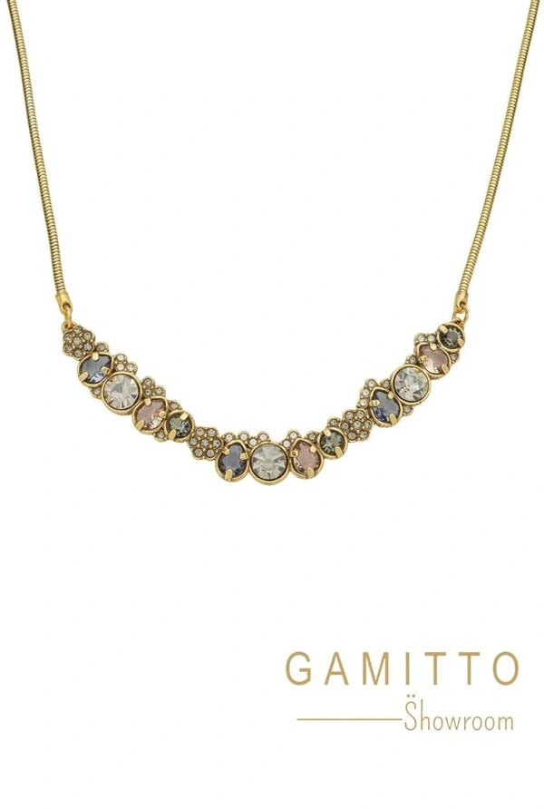 Colar Cristais em Banho Ouro Vintage