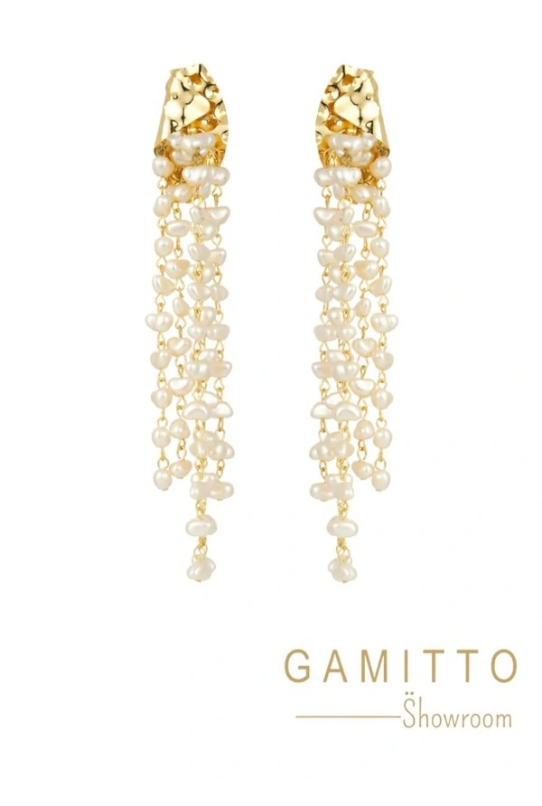 Brinco Pérolas em Banho Ouro