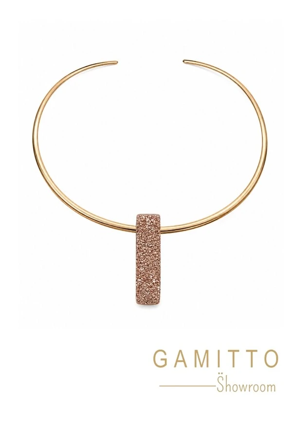 Gargantilha Drusa em Banho Ouro