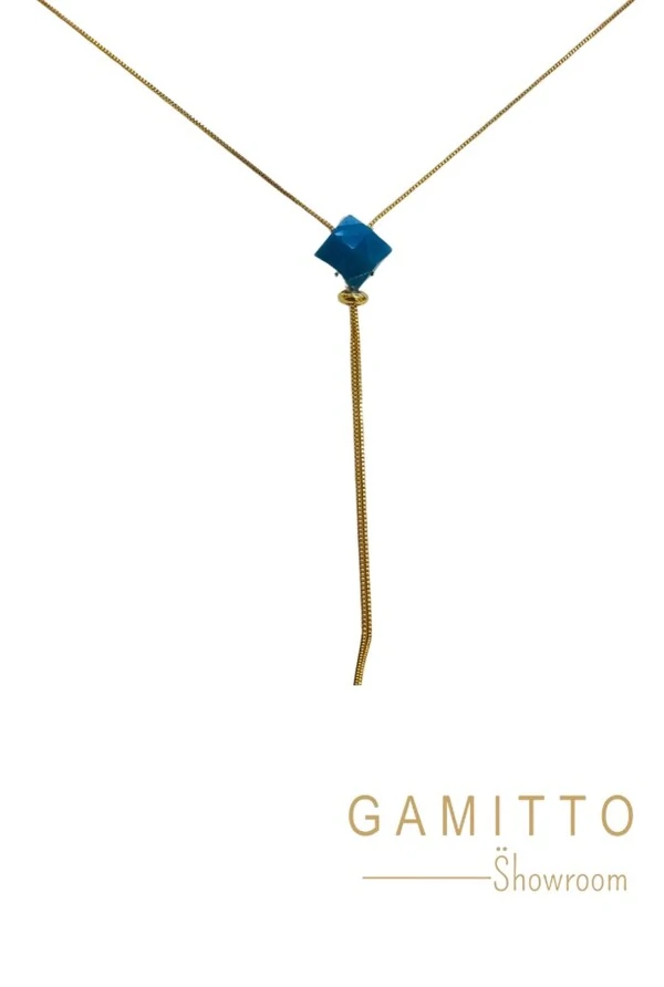 Colar Gravata em Banho Ouro