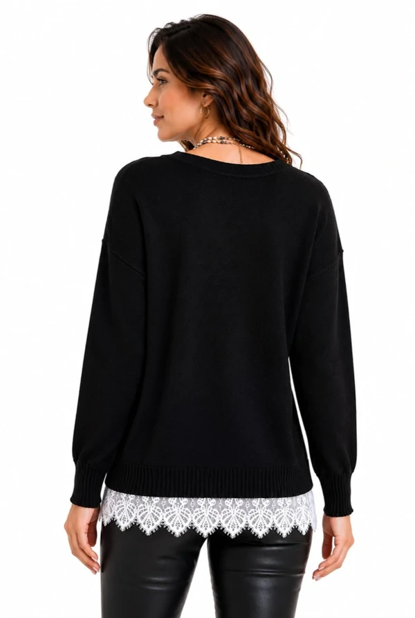 Tricot com Barra em Renda