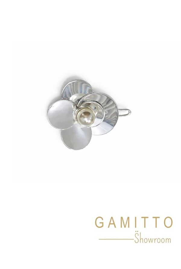 Presilha de Cabelo Pérola em Banho Prata