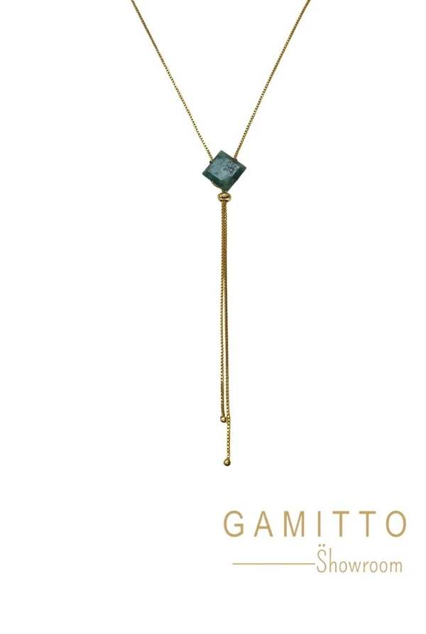 Colar Gravata em Banho Ouro