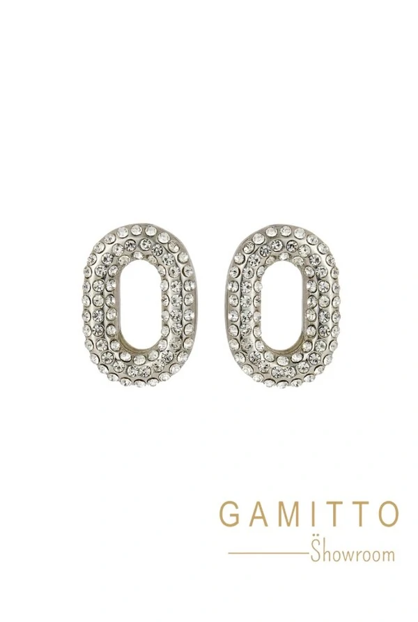 Brinco Cristais em Banho Prata