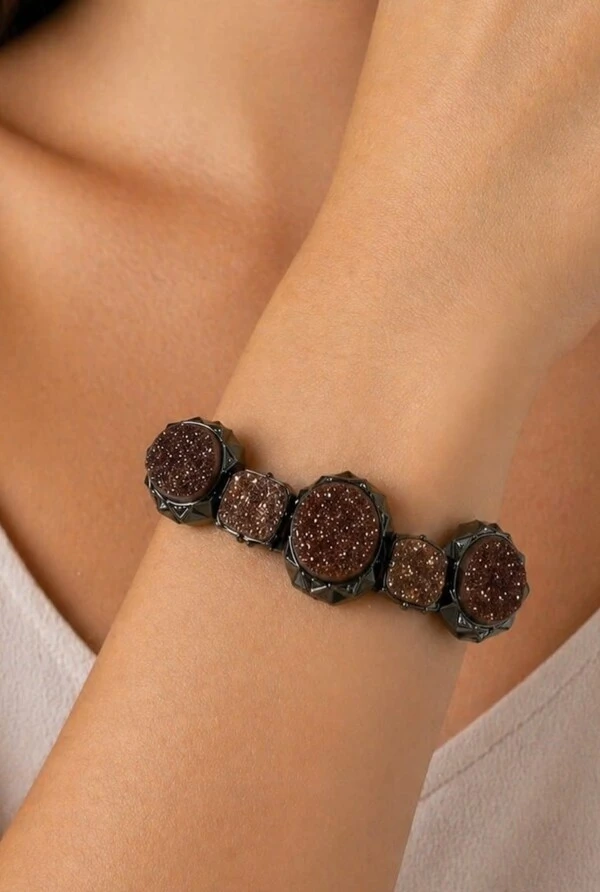 Pulseira Drusa em Banho Grafite