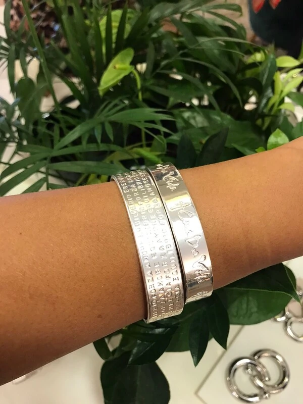 Bracelete Frases em Banho Prata