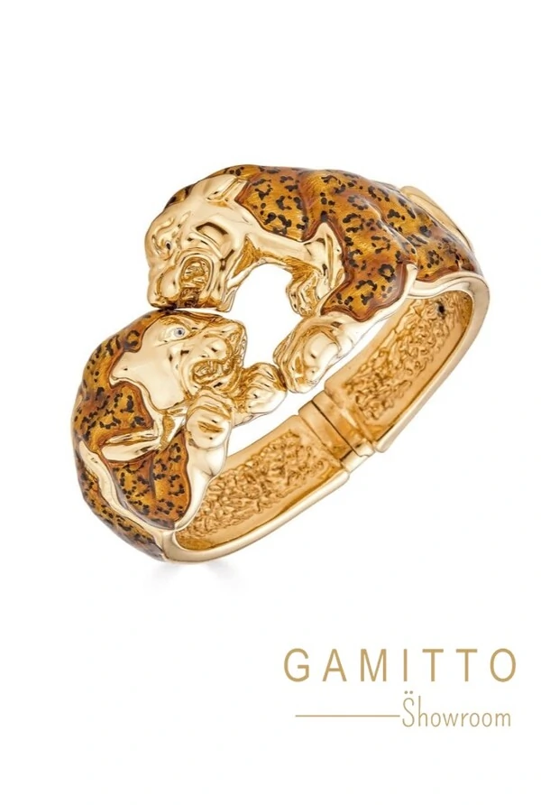 Bracelete Leopardo em Banho Ouro