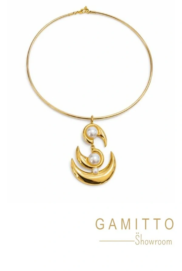 Gargantilha Pérola em Banho Ouro