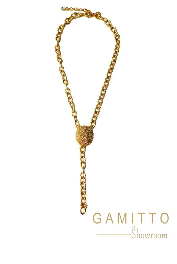 Colar Cristais em Banho Ouro