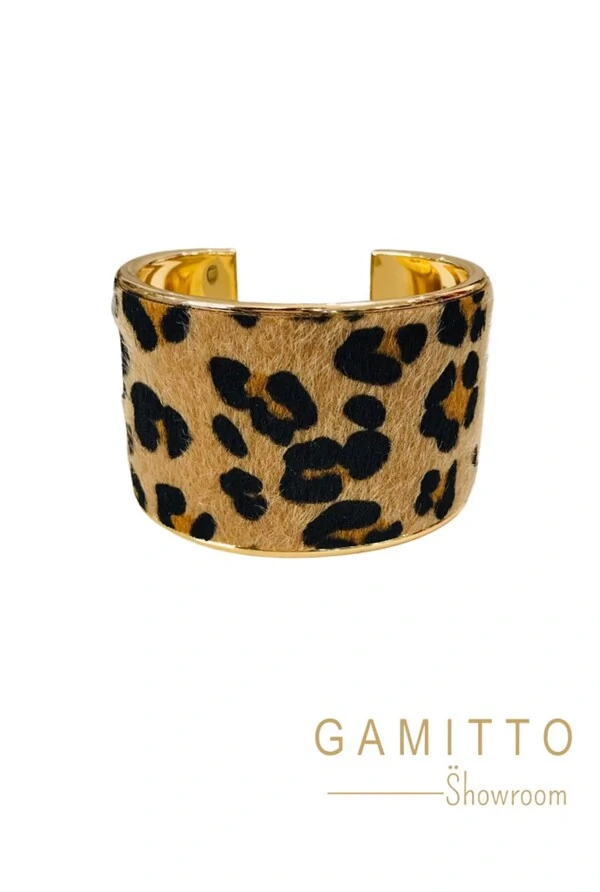 Bracelete Onça em Banho Ouro