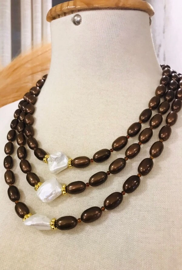 Colar Pérolas em Banho Ouro