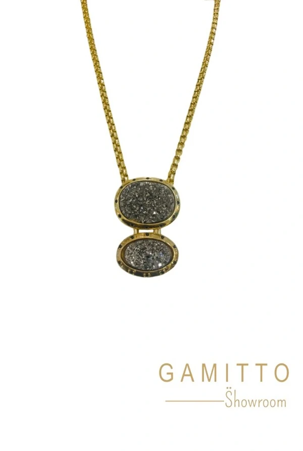 Colar Drusa em Banho Ouro