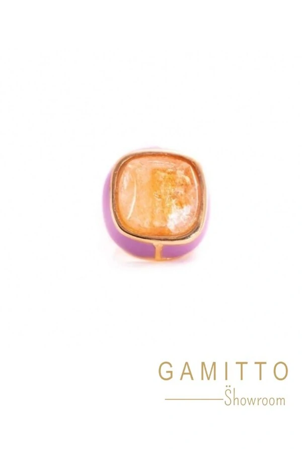 Anel Pedra em Banho Ouro