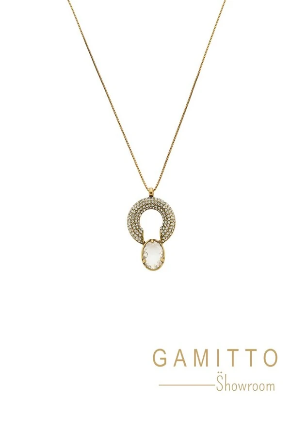 Colar Cristais em Banho Ouro Vintage