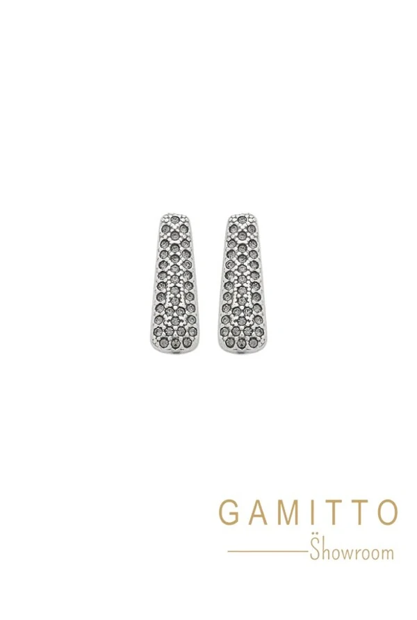 Brinco Cristais em Banho Prata Vintage