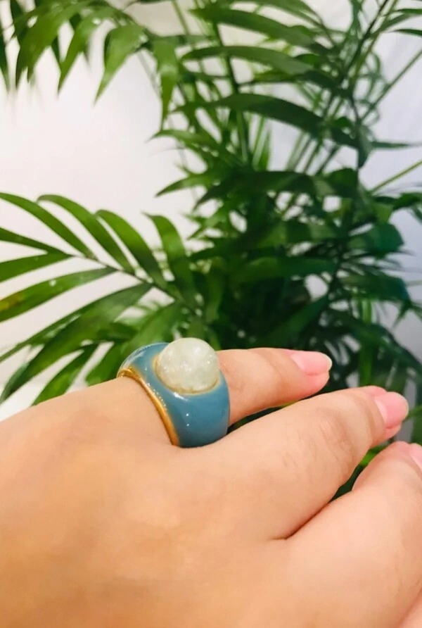 Anel Pedra em Banho Ouro