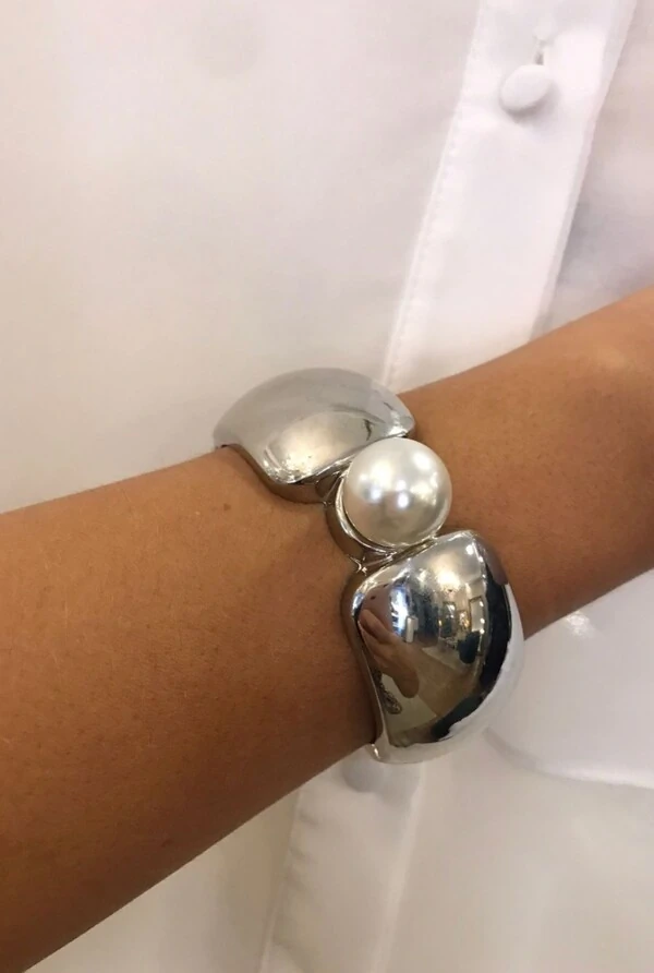 Bracelete Pérola em Banho Prata