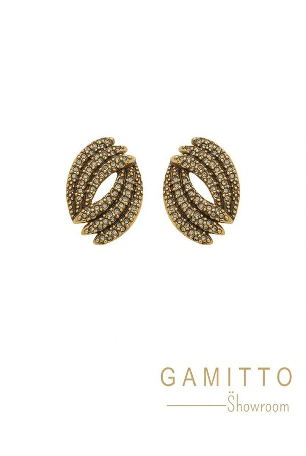 Brinco Cristais em Banho Ouro Vintage