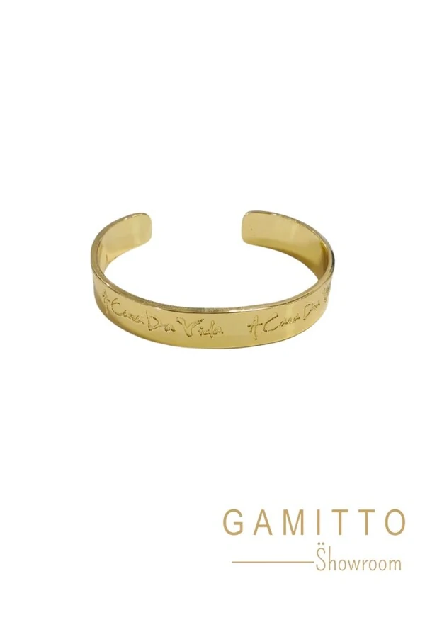 Bracelete Frase em Banho Ouro