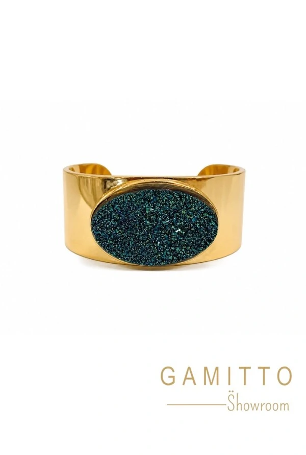 Bracelete Drusa em Banho Ouro