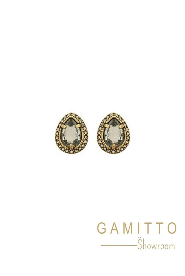 Brinco Cristais em Banho Ouro Vintage