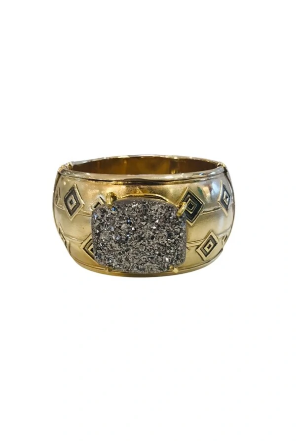 Bracelete Drusa em Banho Ouro