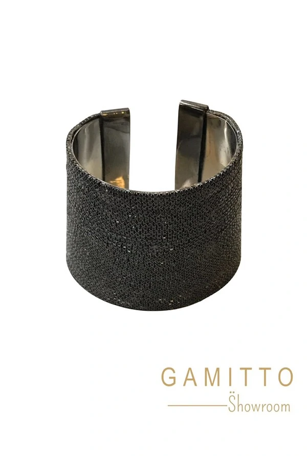 Bracelete Strass em Banho Grafite