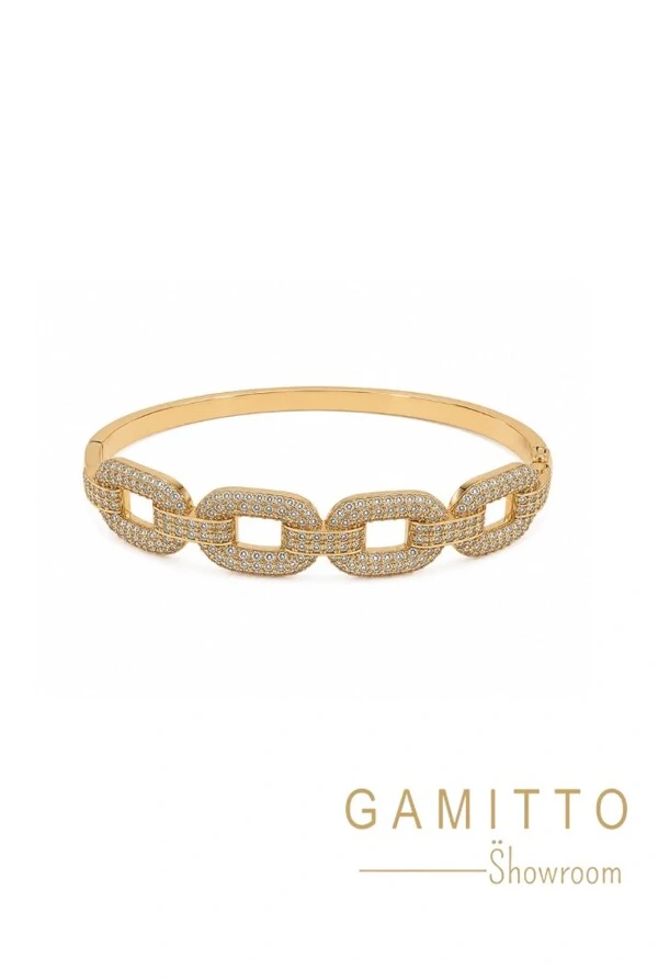 Pulseira Cristais em Banho Ouro