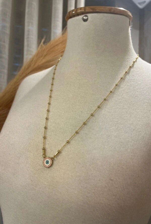 Colar Olho Grego em Banho Ouro