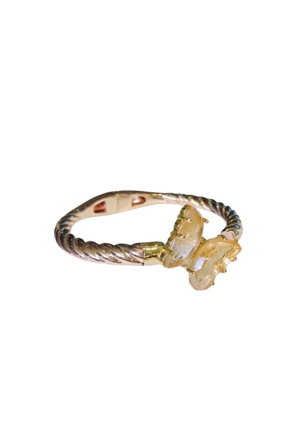 Bracelete Borboleta Citrino em Banho Ouro