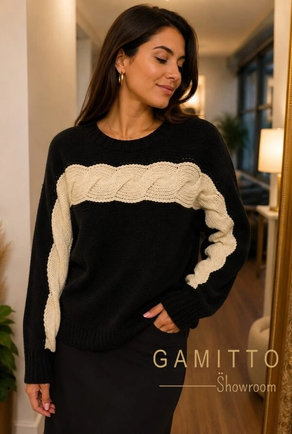 Blusa Duo Color em Tricot