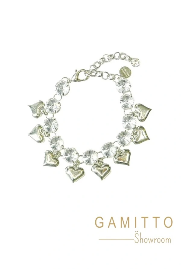 Pulseira Cristais em Banho Prata
