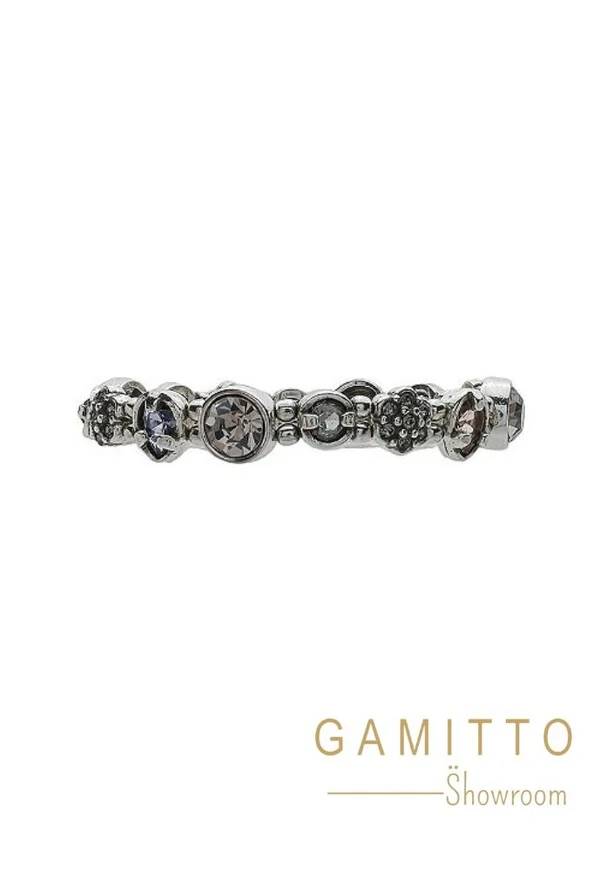 Pulseira Cristais em Banho Prata Vintage