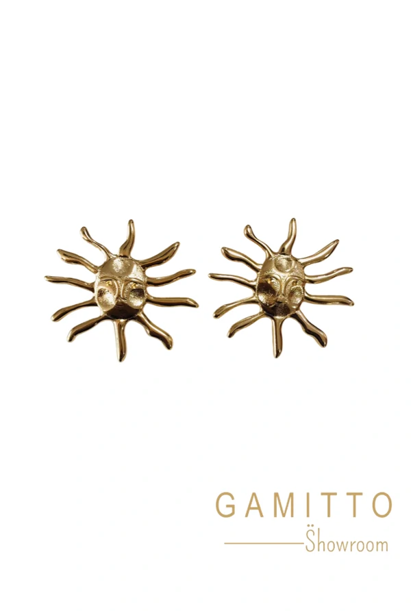 Brinco Sol em Banho Ouro