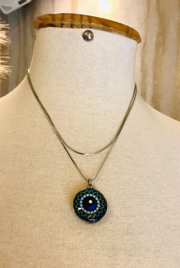 Colar Olho Grego em Banho Prata