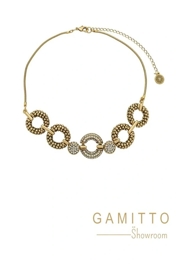 Colar Cristais em Banho Ouro Vintage