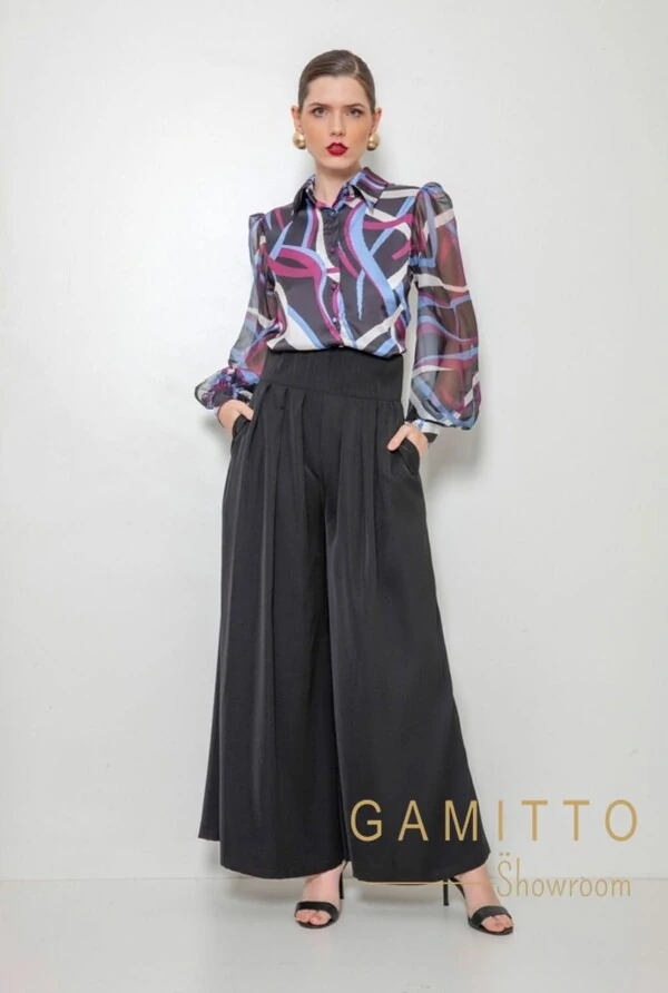 Calça Pantalona Cintura Alta