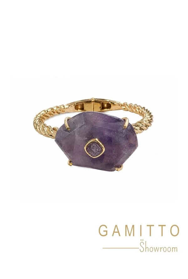 Bracelete Ametista em Banho Ouro